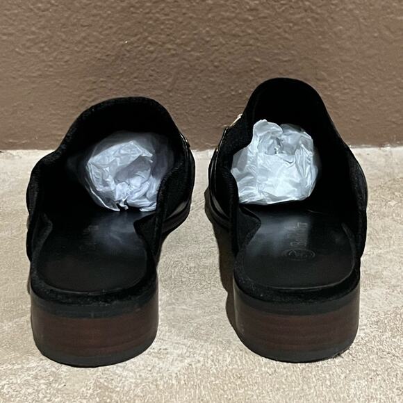 BELLA Vita Black Babs II Mules Metal Buckle Strap size 8 W - Picture 7 of 11